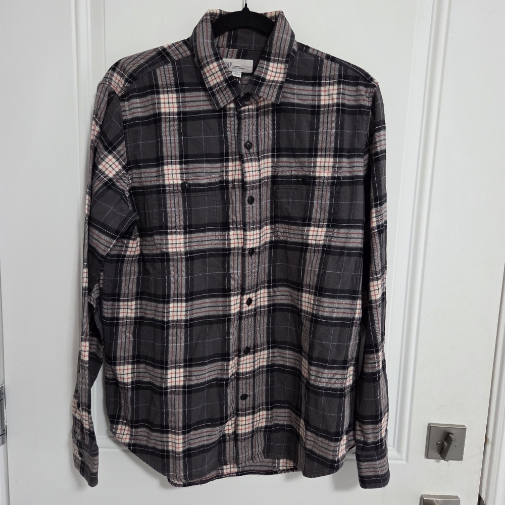 GAP Women's Plaid Flannel Shirt - Size L
